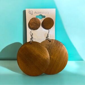 Natural Brown Wooden Earrings